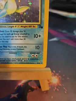 Pokemon TCG Lapras Fossil Holo Unlimited Rare Card 10/62 Vintage MP - Image 4