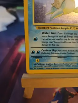 Pokemon TCG Lapras Fossil Holo Unlimited Rare Card 10/62 Vintage MP - Image 5