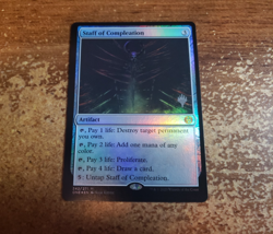 Staff of Compleation Phyrexia: All Will Be One FOIL Promo MTG Magic - Near Mint - Image 1