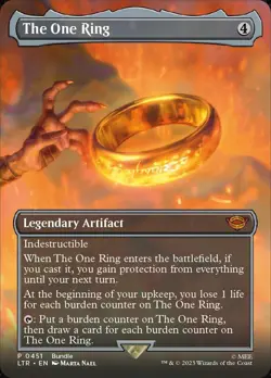 Magic MTG LOTR BORDERLESS FOIL The One Ring 0451 NEAR MINT NM - Image 1