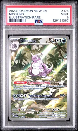 2023 POKEMON MEW EN-151 ILLUSTRATION RARE #174 NIDOKING PSA 9 - Image 1