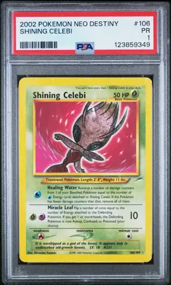 2002 POKEMON NEO DESTINY #106 SHINING CELEBI PSA 1 - Image 1