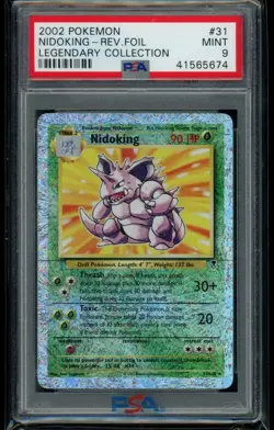 PSA 9 Nidoking Reverse Holo Foil Legendary Collection #31 2002 Pokemon WoTC Mint - Image 1