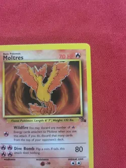 Pokemon: Moltres #27/62 Fossil Set Non Holo Vintage 1999 WOTC - LP - I32 - Image 5