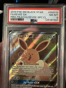 2019 POKEMON SM BLACK STAR PROMO #SM233 FA/EEVEE GX PRM-PIKACHU - PSA 8 - Image 3