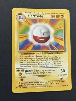 Pokemon Electrode 21/102 WOTC Base Set Unlimited Rare LP Condition - Image 1