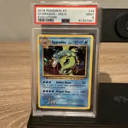 2016 Pokemon XY Evolutions Gyarados Holo #34 PSA 9 Mint - Image 1