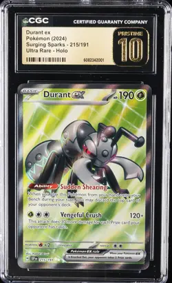 2024 POKEMON SURGING SPARKS ULTRA RARE #215 DURANT EX CGC 10 PERFECT - Image 1