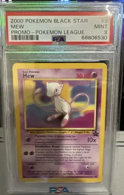 2000 POKEMON PROMO BLACK STAR POKEMON LEAGUE #8 MEW PSA 9 - Image 1