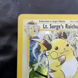 Lt. Surge's Raichu 11/132 Holo Rare Gym Challenge WOTC Pokemon TCG HP Crease? - Image 4