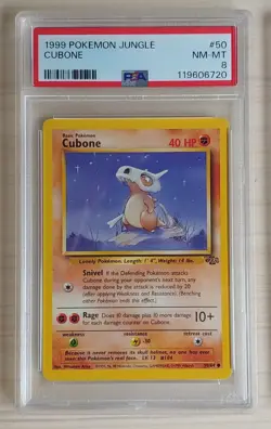 1999 Pokemon Jungle Cubone #50 PSA 8 - Image 1