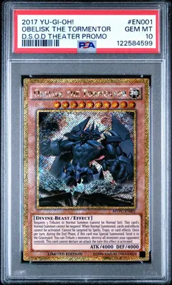 Yugioh Obelisk The Tormentor MVPC-EN001 Limited Edition Gold Secret Rare PSA 10 - Image 1