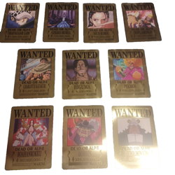 Straw Hat Pirate Crew?10 One Piece Wanted Poster Gold Card Collectible? - Image 1