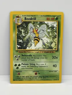 Beedrill - 17/102 - Pokemon Base Set Unlimited Rare Card WOTC MP - HP - Image 1