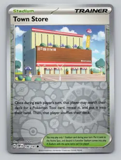 Reverse Holo Town Store #196/197 Common Prize Pack Series Cards Pokemon - Image 1