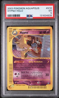 Hypno H12/H32 Aquapolis E-Series Holo Rare Vintage Pokemon Card 2003 PSA 5 - Image 1