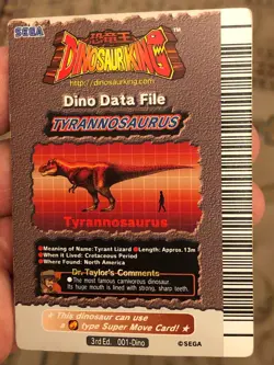 Dinosaur King Gold Tyrannosaurus 3rd Edition Card - Image 2