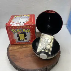 1999 Pokemon 23K Gold Plated Mewtwo Card Burger King Poke Ball - Image 1