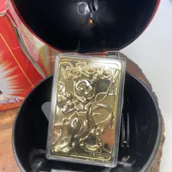 1999 Pokemon 23K Gold Plated Mewtwo Card Burger King Poke Ball - Image 2