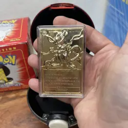 1999 Pokemon 23K Gold Plated Mewtwo Card Burger King Poke Ball - Image 3