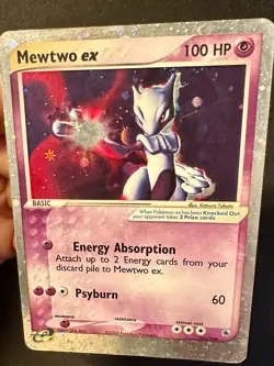 Mewtwo ex SWIRL! 101/109 EX Ruby & Sapphire Pokemon Card Nintendo Holo Rare - Mp - Image 2