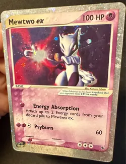 Mewtwo ex SWIRL! 101/109 EX Ruby & Sapphire Pokemon Card Nintendo Holo Rare - Mp - Image 3