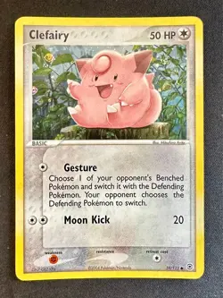 Clefairy 59/112 EX FireRed & LeafGreen Pokemon Card Arita Art Reverse Holo Mp - Image 1
