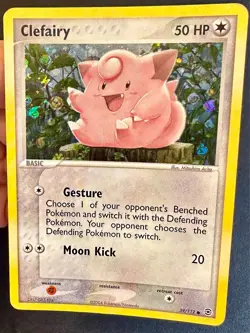 Clefairy 59/112 EX FireRed & LeafGreen Pokemon Card Arita Art Reverse Holo Mp - Image 2