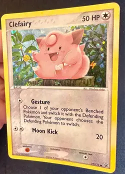Clefairy 59/112 EX FireRed & LeafGreen Pokemon Card Arita Art Reverse Holo Mp - Image 3