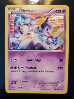 Mewtwo 53/113 Holo Pokemon TCG Card Black White Legendary Treasures Near Mint NM - Image 2