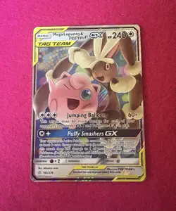 Pokemon TCG Mega Lopunny & Jigglypuff GX 165/236 Tag Team Cosmic Eclipse - Image 1
