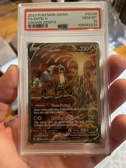 Pokemon 2023 Entei V GG36/GG70 Full Art Crown Zenith GEM MINT PSA 10 - Image 1