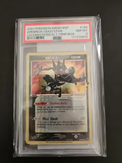 2021 Pokemon SWSH BSP Greninja Gold Star #144 Celebrations Elt.Trnr.Box - Image 1