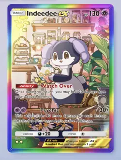 Pokemon TCG Pocket - Indeedee EX - Rainbow 2?- Mega Rising - ENGLISH - Image 1