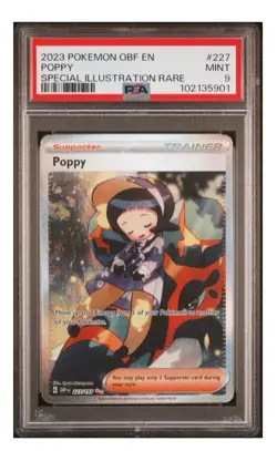 2023 POKEMON OBF EN-OBSIDIAN FLAMES 227 POPPY SPECIAL ILLUSTRATION RARE PSA 9 - Image 1