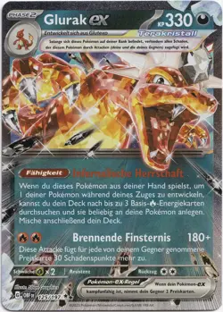 Pokemon Glurak ex Double Rare Obsidianflammen 125/197 EXC Deutsch - Image 1