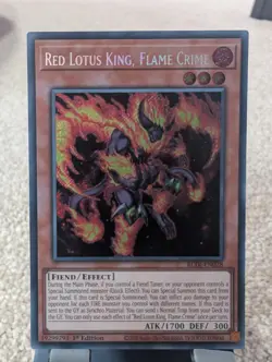 YuGiOh! Red Lotus King, Flame Circle BLTR-EN028 Secret Rare 1st Ed - Image 1