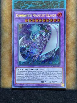 Yugioh Chimeratech Megafleet Dragon BLAR-EN085 Secret Rare 1st Ed NM - Image 1