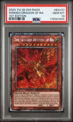 2024 Yu-Gi-Oh The Winged Dragon of Ra RA03-EN137 Platinum PSA 10 (Aug 25) - Image 1