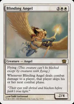 Blinding Angel 8th Edition HEAVILY PLD White Rare MAGIC GATHERING CARD ABUGames - Image 1