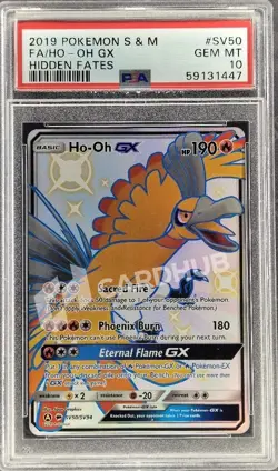CARTA POKEMON HO-OH GX SV50 HIDDEN FATES PSA 10 CARD ENG GRADATO - Image 1