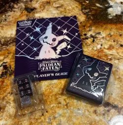 Pokemon TCG Paldean Fates ETB Players Guide (UNMARKED) + Card Sleeves & Dice! - Image 1