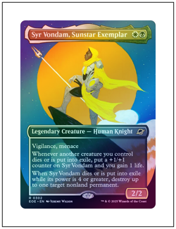 1x Syr Vondam, Sunstar Exemplar, Borderless Art Foil, Magic MTG NM - Image 1