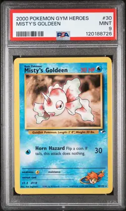 Pokemon TCG 30/132 Misty's Goldeen 2000 Pokemon Gym Heroes PSA 9 - Image 1