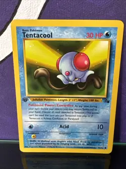 1999 Pokemon TCG - Tentacool 54/62 Fossil Set Common 1st Edition - Image 1