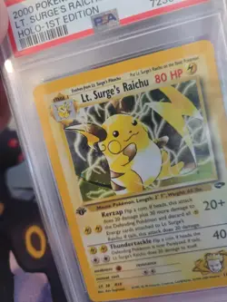 Pokemon Lt. Surges Raichu Holo 1st Edition Gym Challenge #11/132 PSA 9 - Image 2