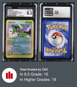 Pokemon EX Sandstorm 2/100 Cacturne Reverse Holo Rare Grass CGC 8.5 NM/MINT+ - Image 1