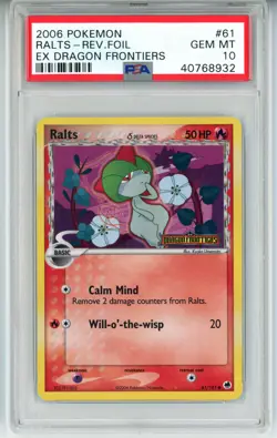 2006 POKEMON EX DRAGON FRONTIERS RALTS #61 REVERSE PSA 10 GEM MINT #40768932 - Image 1