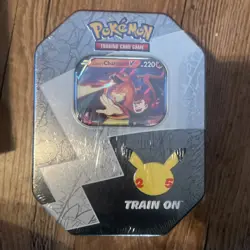 Pokemon TCG 25th Anniversary Celebrations Tin Lance's Charizard V New Sealed 820650809880 - Image 1