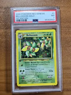 2000 POKEMON NEO GENESIS BELLOSSOM HOLO 1ST EDITION #3 PSA 7 - Image 1